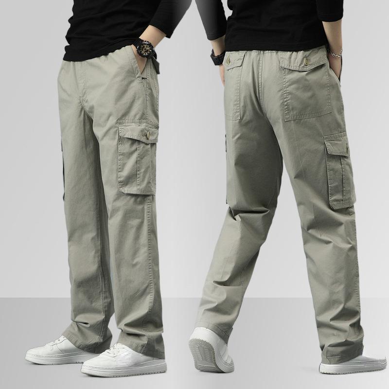 Sezione sottile primaverile e autunnale di pantaloni casual da lavoro di grandi dimensioni Pantaloni da lavoro americani di grandi dimensioni in cotone da uomo Nuovi