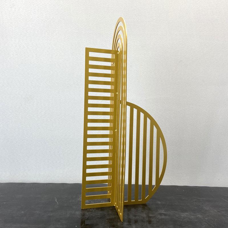 

Простая современная черная металлическая сетка, экран, полые геометрические орнаменты, модель комнаты, кабинет, столешница, мягкие украшения