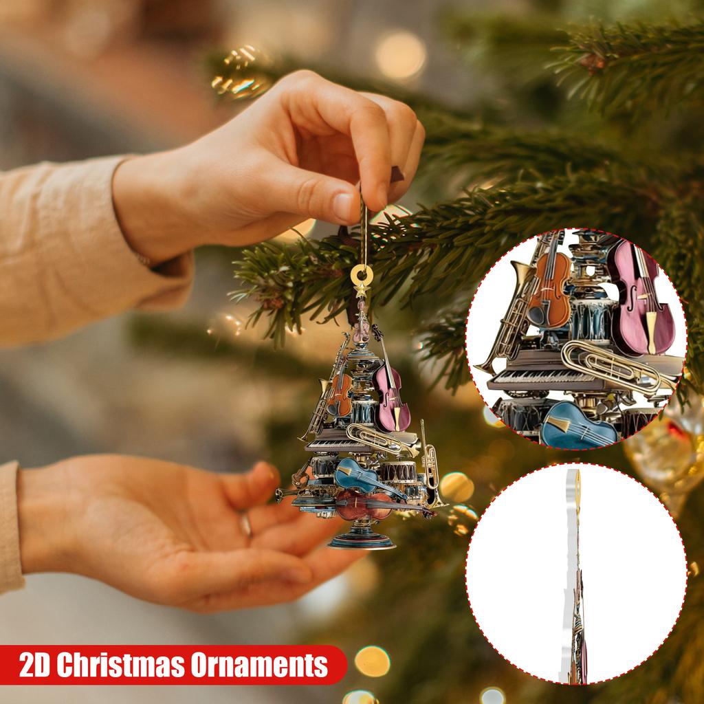 2D Flacher Anhänger, Weihnachtsbaum-Anhänger, Heimdekoration, Acryl-Anhänger