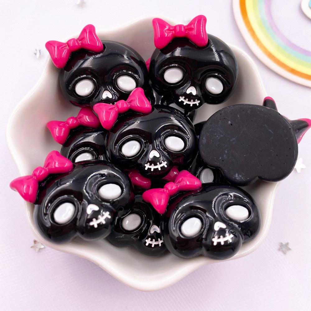 Bunte Harz Großer Kürbis Geist Schädel Flatback Cabochon Stein Figuren 10 Stück DIY Schleife Halloween Zubehör Scrapbook Bastelarbeiten