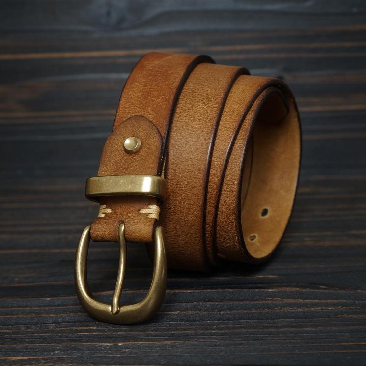 

Ретро 3,5 см Итальянская коровья кожа первого слоя Американский старый полированный джинсовый ремень Повседневный ремень 130cm