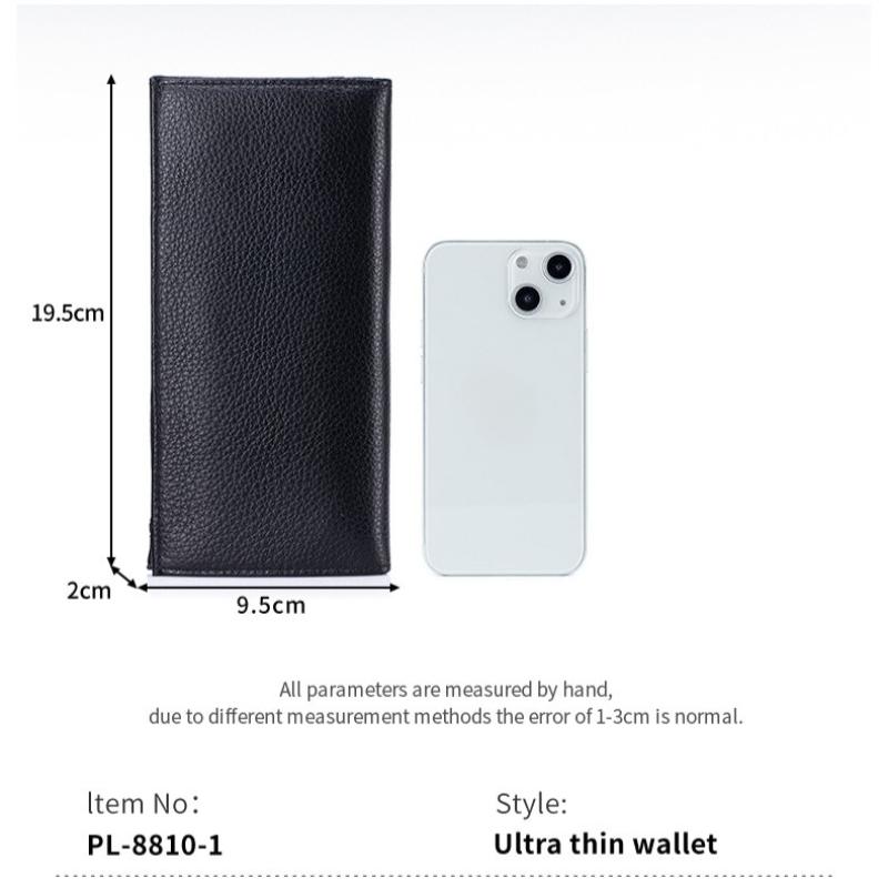 Bifold Slim Long Wallet for Men RFID-Blocking Thin Wallets with ID Window,Multi-Card Slots & Zipper Cash Pocket,Business Purse