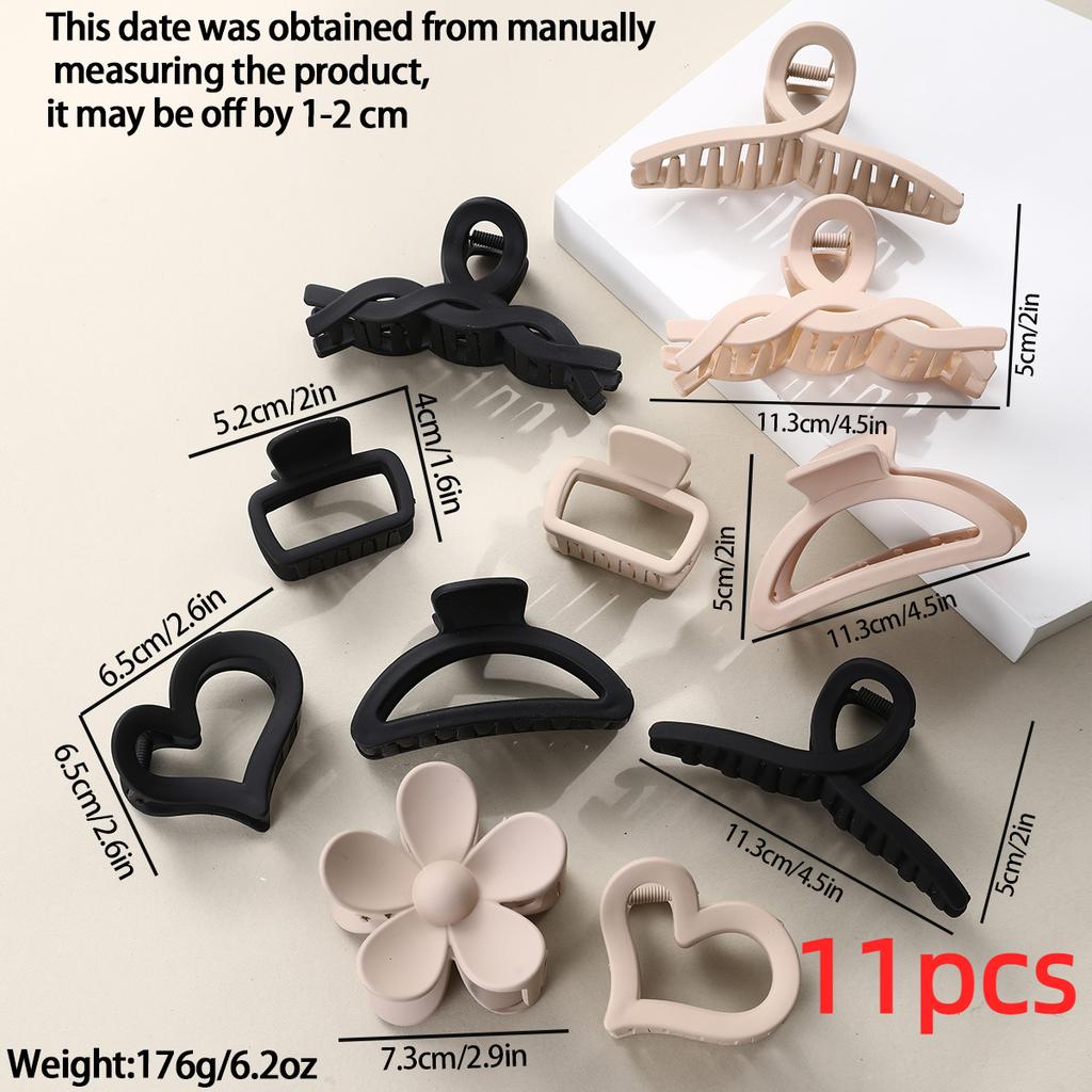 10PCS Black Coffee Large Hair Claws Elegant Acrylic Hair Clip Hairpins Barrette Crab Claw Clips Headwear For Women Girls Hair Accessories