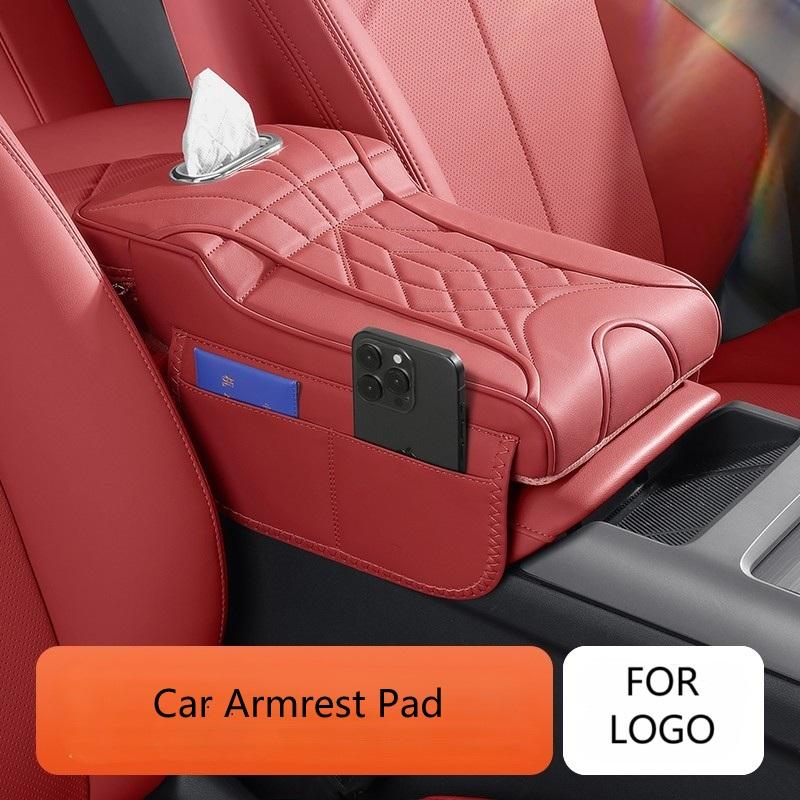 Car Armrest Pad For JAECOO 6 J6 Chery iCAR 03 2024 2025 Car Armrest Box Height Increase Leather Protective Cover Storage Bag