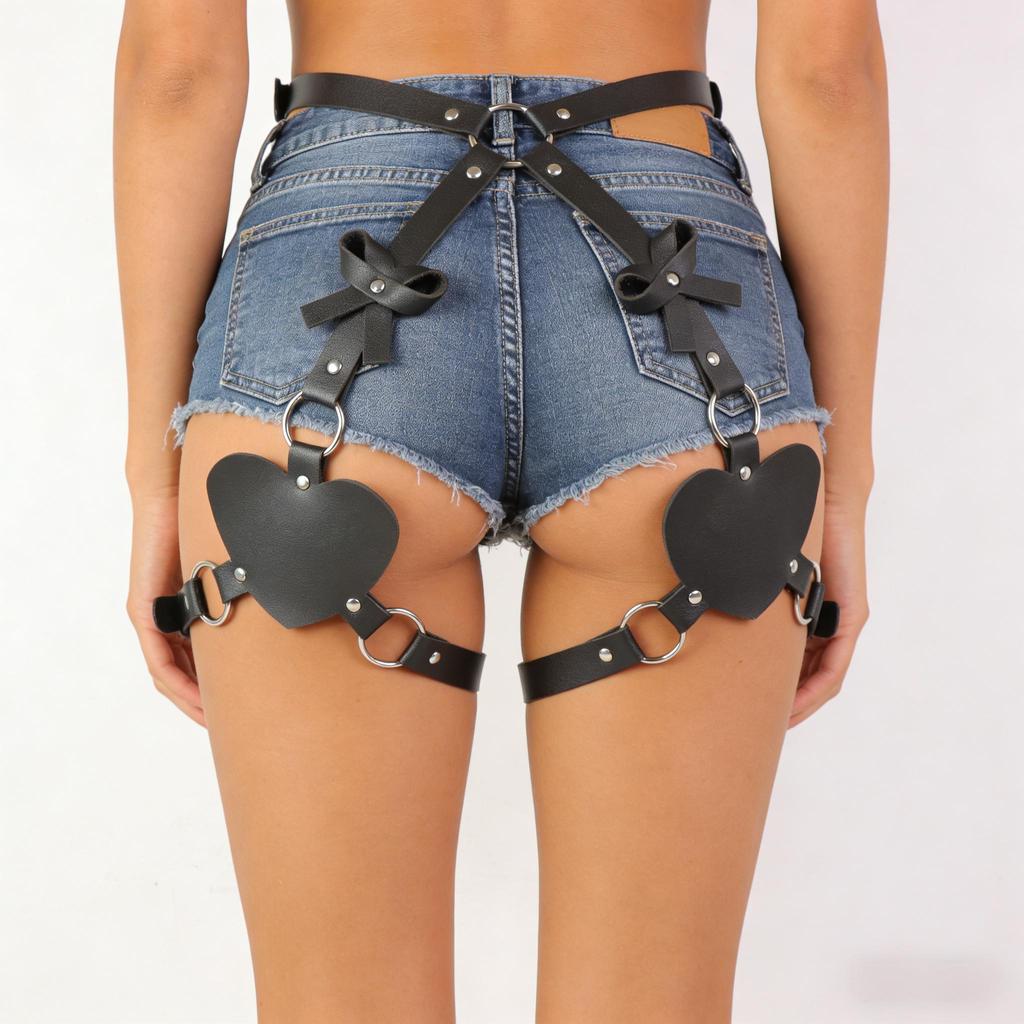 Punk Leather Thigh Harness Belt,Women Punk Belts PU Leather for Women, Waist Leg Garter for Party, Nightclub