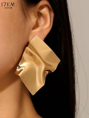 Orecchini Pendenti Irregolari in Metallo alla Moda per Donne Colore Oro Vintage Dichiarazione Geometrica Grandi Orecchini Pendenti Accessori Gioielli 2024