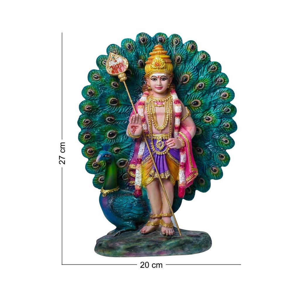 Figura Decorativa Palani Murugan Dios Hindú Ídolo Kumaraswamy Estatua Decorativa Figurilla para Decoración del Hogar Regalos, Polimarble
