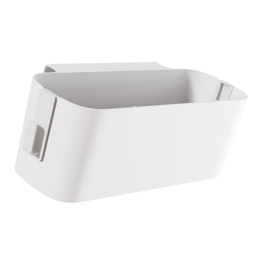 Bedside Storage Basket Hook Hanging Storage Box Rail Organization Shelf for Dormitory Office Living Room White