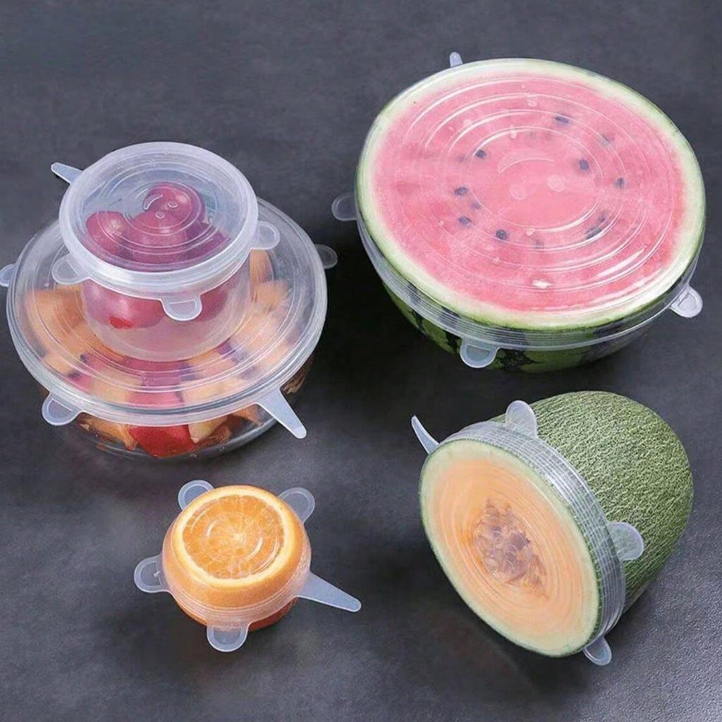 6pcs Silicone Stretch Lids, Food Bowl Covers, Reusable Food Saving Covers, Stretchable Multifunctional Fruit And Vegetable Fresh-Keeping Cover