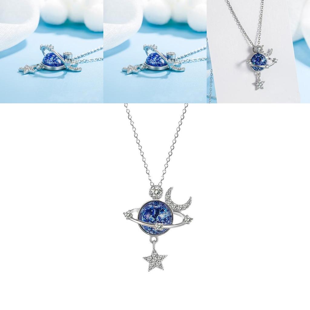 Fantasy Space Galaxy Pendant Chain With Zinc Alloy Material For Everyday Use