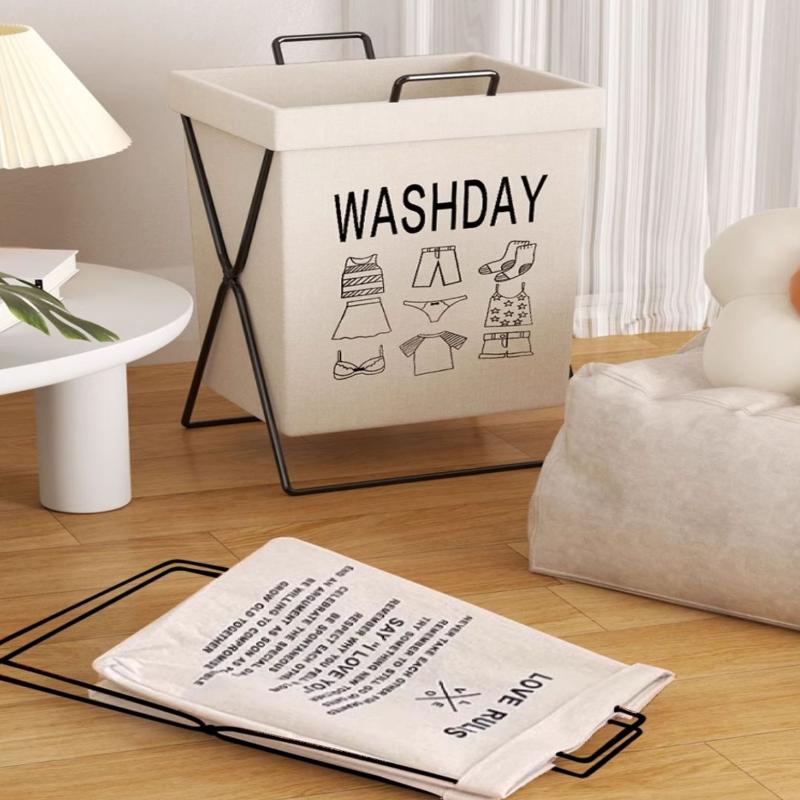 1Pc Large Capacity Dirty Clothes Basket Folding Storage Laundry Storage Box With Handle Foldable Storage Bag