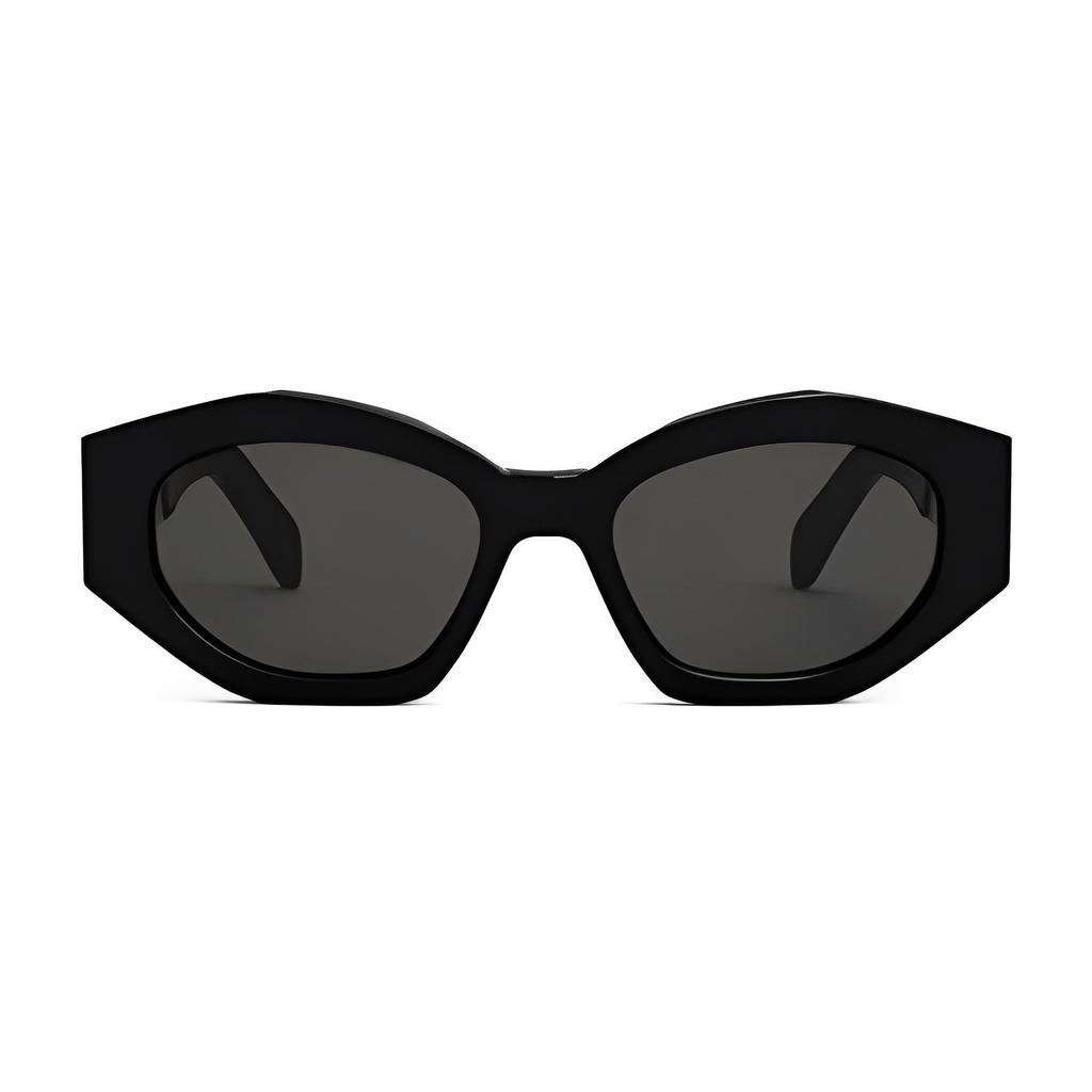 Celine Diagonal Sunglasses Shiny Black/Smoke Unisex Eyewear CL40238U-01A