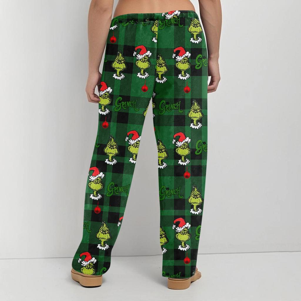 Pyjamasbukser Nattøy Fritidssnor Elastisk midje Bukser Komfortable Rette Yoga Løse Bukser