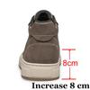 Men Boots Elevator Shoes Genuine Leather High-top Casual Fashion Lift Sneaker Boots 6cm 8cm Insole Height Increased Shoes Taller