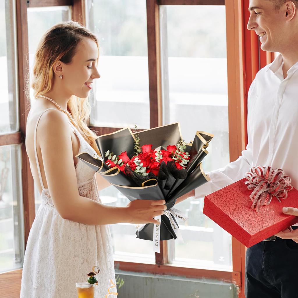 20 Blatt Blumeneinwickelpapier - Wasserdichtes Florales Bouquet Einwickelpapier, DIY Bastelverpackung, Floristenbedarf Verpackungspapier für Geschenkverpackung