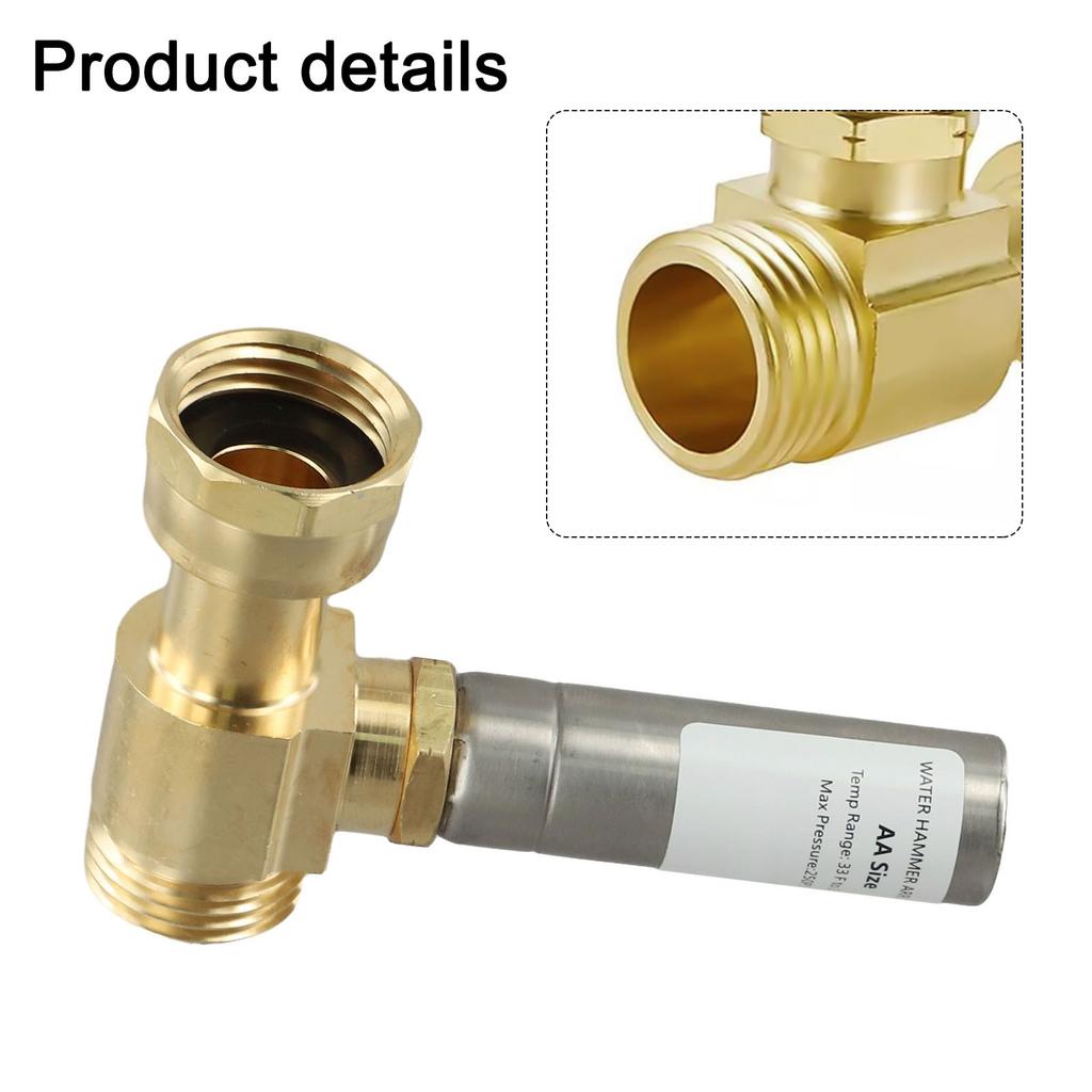 3/4 Male Female Brass Water Hammer Arrestor Stops Pipe Noise from Dishwashers and Washing Machines Efficiently