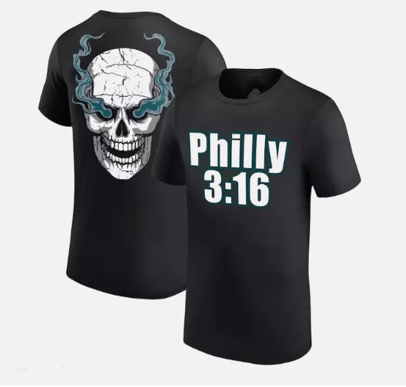 

Men s Black Stone Cold Steve Austin WrestleMania 40 Philly 3.16 T-Shirt XL