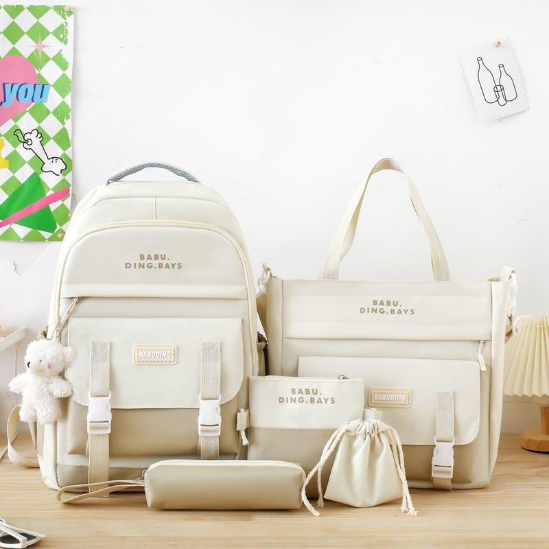 Set da 5 pezzi con Zaini Rosa di Buona Qualità Borsa per Scuola Media per Studentesse di Scuola Elementare Zaini ad Alta Capacità Astuccio