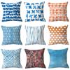 Simple New Blue Geometric Plush Pillowcase Home Fabric Sofa Pillow Cushion Cover Design