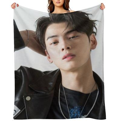Astro Cha Eun-woo Wurfdecke Camping Weihnachtsgeschenke für den Winter Niedliche Karodecken