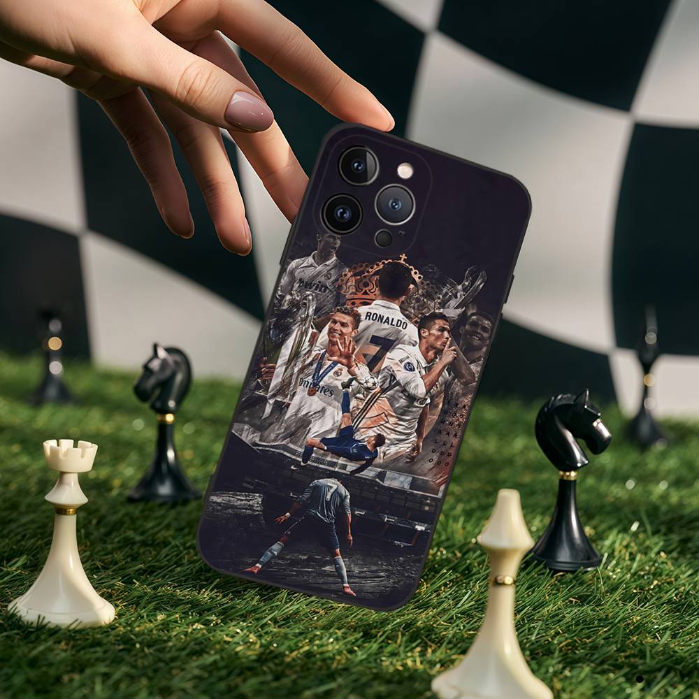 

KK-15 CR7 R-Ronaldo Black Silicone Phone Case For Iphone 17 Air 16 15 14 13 12 11 Pro Max Plus Back TPU iPhone 11