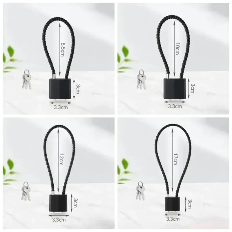 Multi-function Wire Rope Padlock with 3Pcs Keys Steel Cable Anti-theft Cabinet Lock Cabinet File Cabinet Long Padlock Lock