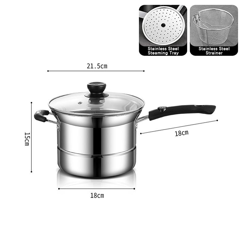 Stainless Steel Deep Fryer Pot - With Strainer Basket & Handle, Multi-functional for French Fries & Seafood