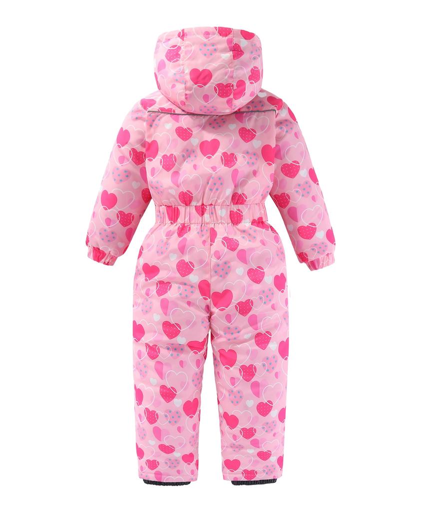 M2C Ski Snowboard and Perfect for Snow Size 130 Kids' Snowwear, Wear, One-Piece Jacket, Water-Repellent, Windproof, Cold-Proof, Girls' Play, Pink,