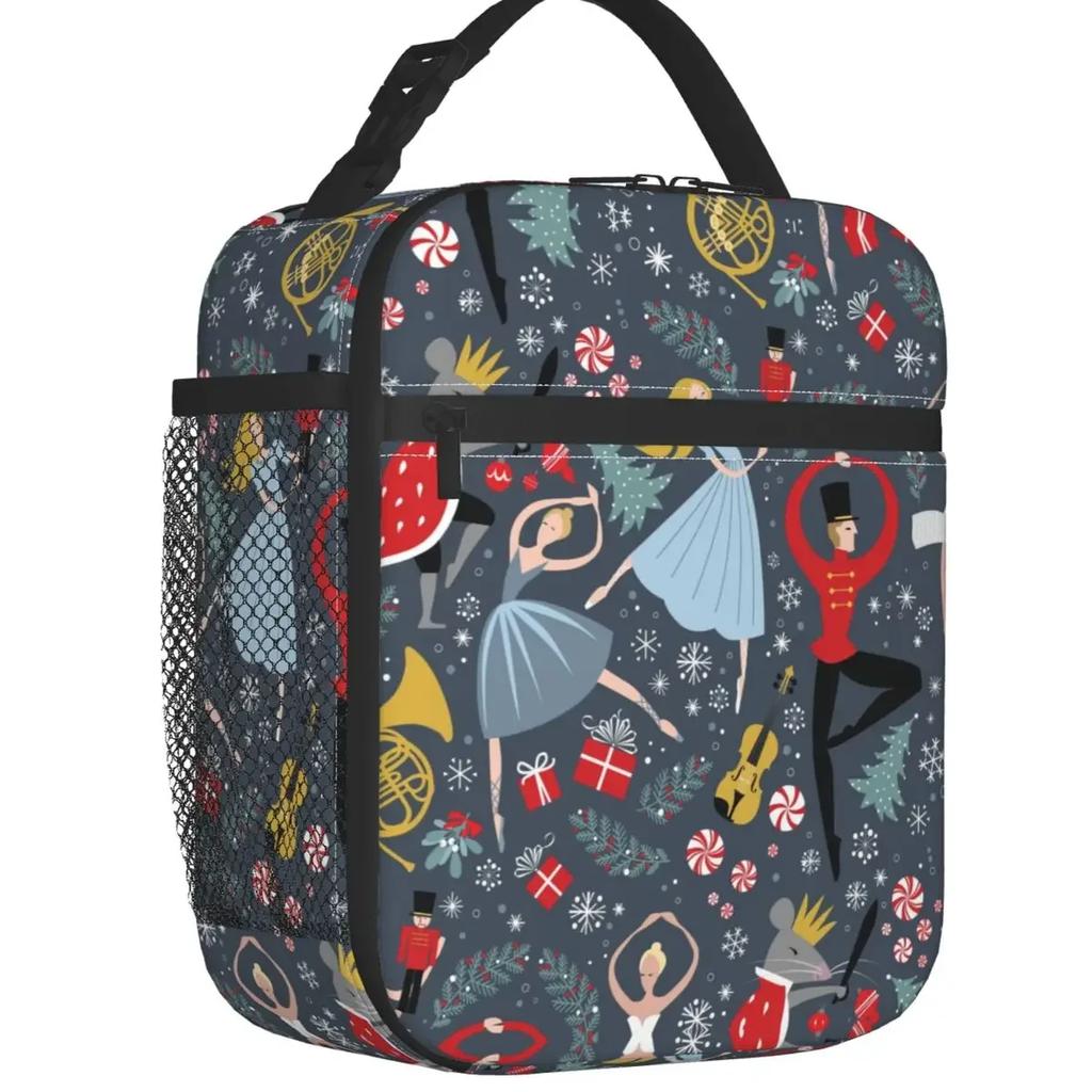 Nutcracker Ballet Dancer Thermal Insulated Lunch Bag Women Resuable Lunch Tote for Outdoor Camping Travel Multifunction Food Box