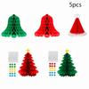 Runtow 5pcs Christmas Tree Honeycomb Ball Pendant Merry Christmas Decor for Home , 2025 Navidad Xmas Gifts ,New Year 2026