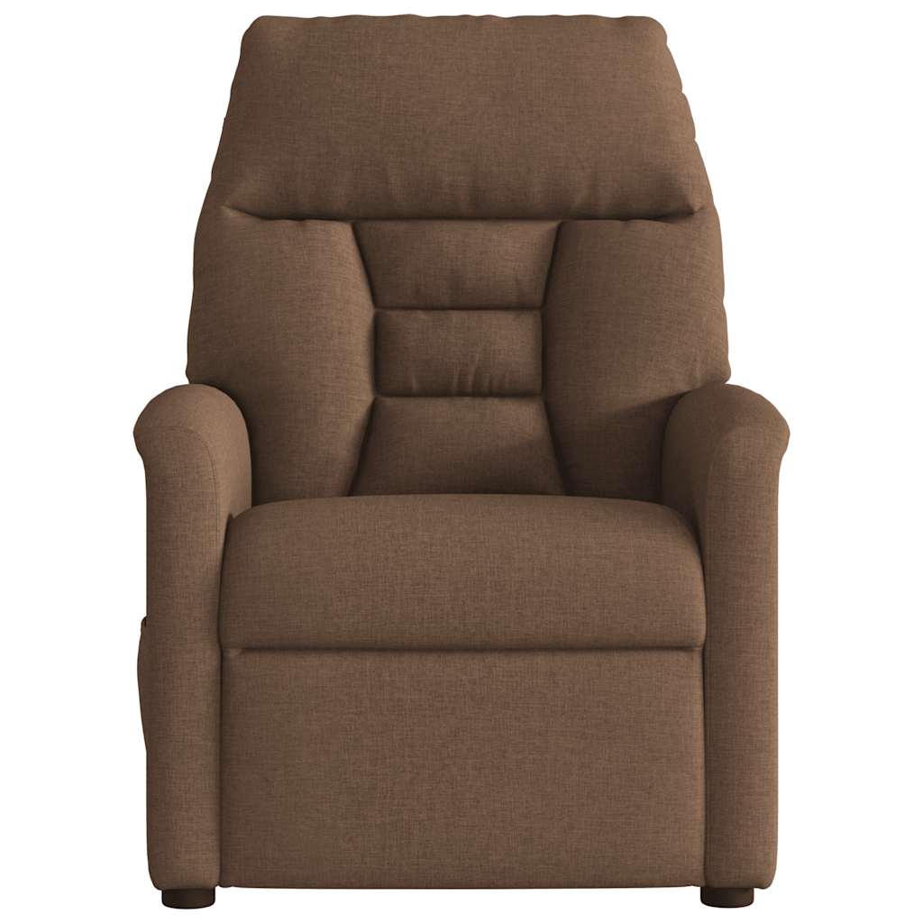 Vidaxl Foldable Armchair, Brown, Upholstered In Fabric