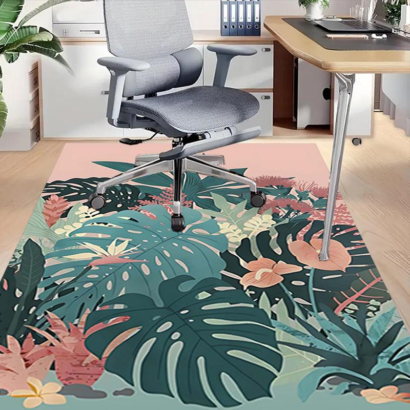 1pc Tropical Plants Area Rug Soft Flannel Floor Mat for Living Room, Bedroom and Carpet, Sofa Coffee Table Floor Mat, Decorative Rug q05