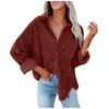 Women's Casual Solid Color Lapel Long Sleeve Corduroy  Jacket