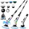 Electric Spin Scrubber, Quamkar Cordless Spin Scrubber with 7 Replaceable Brush Heads and Adjustable Extension Handle, Power Cleaning Brush for
