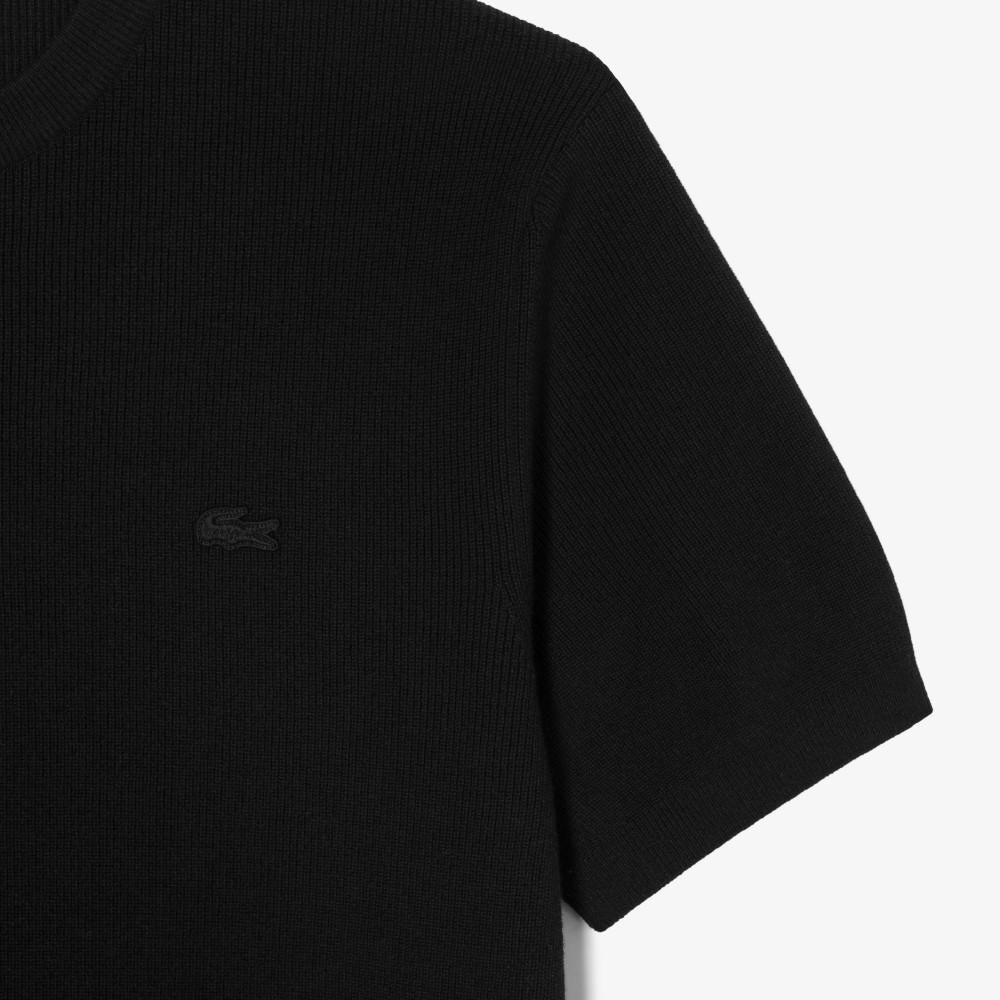 Lacoste Men's Short-sleeve Ribbed Crew Neck Pullover AH827E-56G031