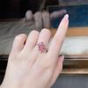 Nine Beauty Jewelry Teardrop Zircon Ring: S925 Sterling Silver, Pink High-Carbon Diamond, European & American Ice Flower Cut.