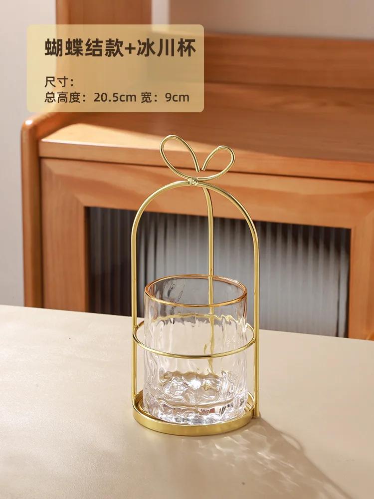 Creative Golden Bird Stainless Steel Fruit Fork Shelf Home Dessert Fruit Fork Spoon Storage Jar Glacier Glass Storage Bottle New