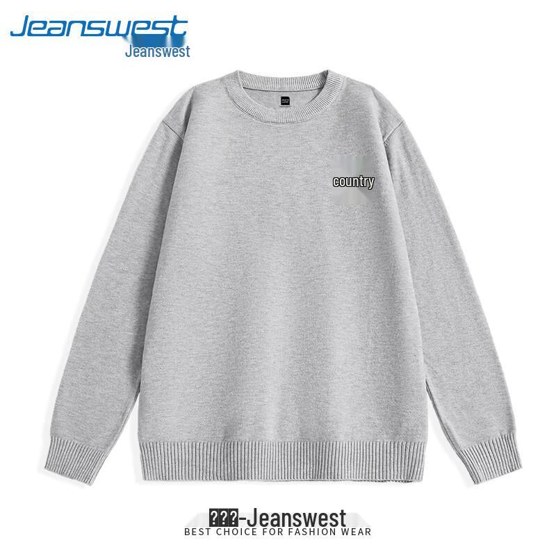 Jeanswest Men's Thickened Plush-Lined Round Neck Sweater