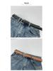 Retro Korean Style Women's Black Leather Belt with Silver Pin Buckle