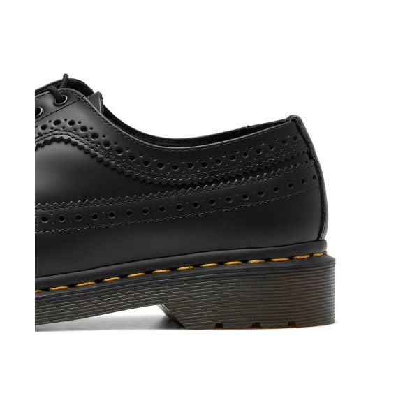 Dr. Martens 3989 Smooth Leather Brogue Siyah Sarı Dikiş Unisex Spor Ayakkabı 22210001