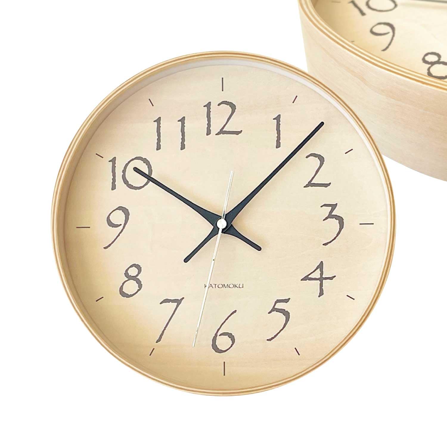 

KATOMOKU plywood clock, 21cm light black, km-120BK, wall clock with continuous second hand, 25.2cm diameter (quartz clock)