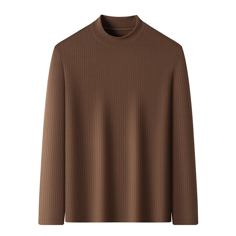 Winter Semi-turtleneck German Velvet Micro-elastic Long-sleeved T-shirt, Youth Light Luxury Casual No-iron Warm T-shirt