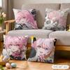 Cute Wuthering Waves Anke Cushion Cover Silky Short Plush Invisible Zipper Dustproof Sofa Pillow Case For Home Decor