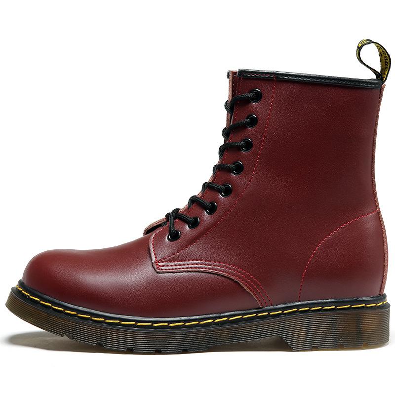 Martens Chunky Boots For Women Ladies Genuine Leather Ankle Boots Female Motorcycle Women Boots Big Size 35-46