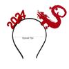Cartoon Dragon Headband Red Hairband New Year Hairband 2024 Happy New Year Headband  New Year Gift