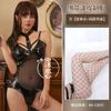 Sex underwear one-piece sexy bright leather clothes neck hanging hollow straps patent leather uniform temptation sex suit