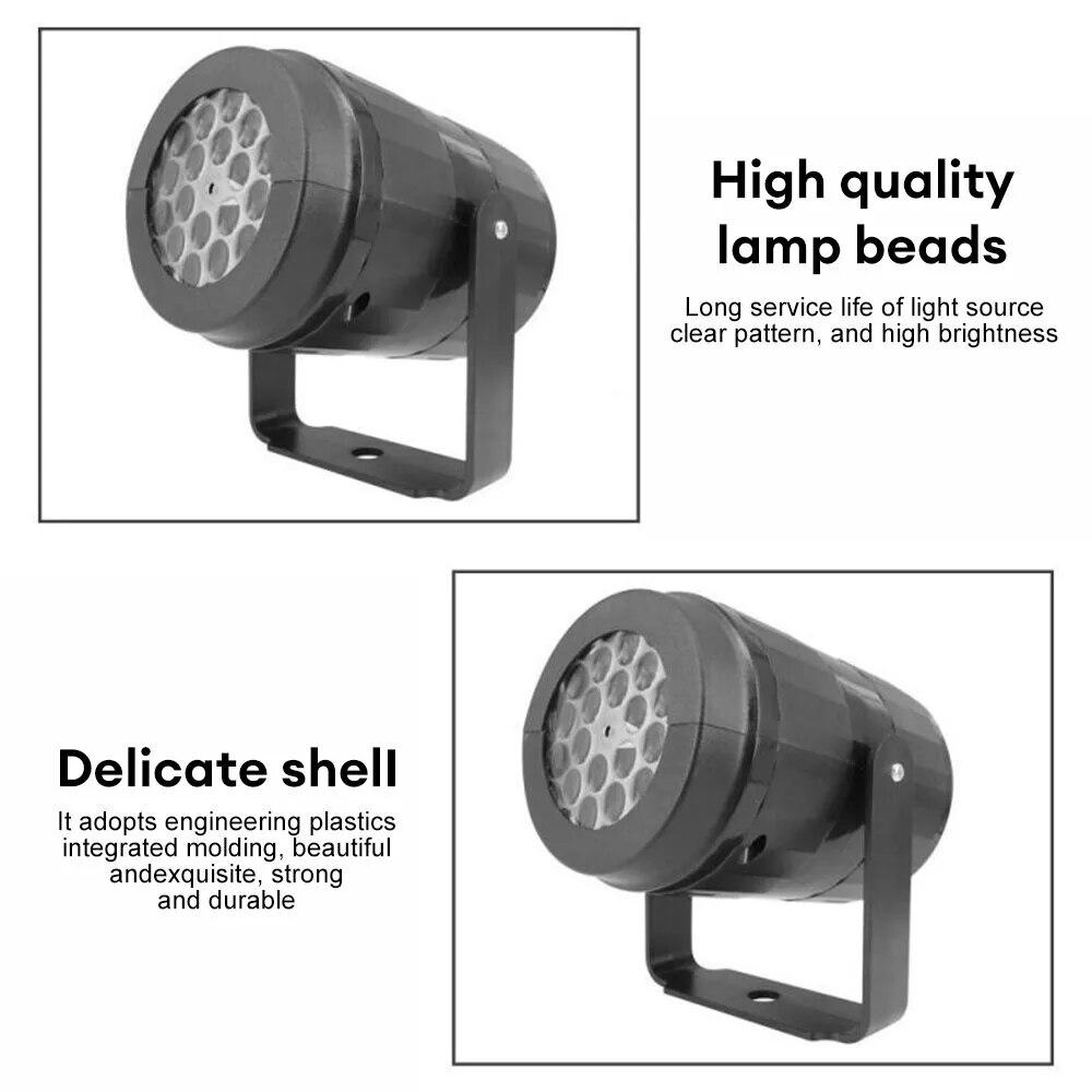 LED-Projektor, Nachtlicht, Schneeflocken-Projektor, Außenlampe, 360° drehbar, für Zuhause, Festivals, Party-Dekoration