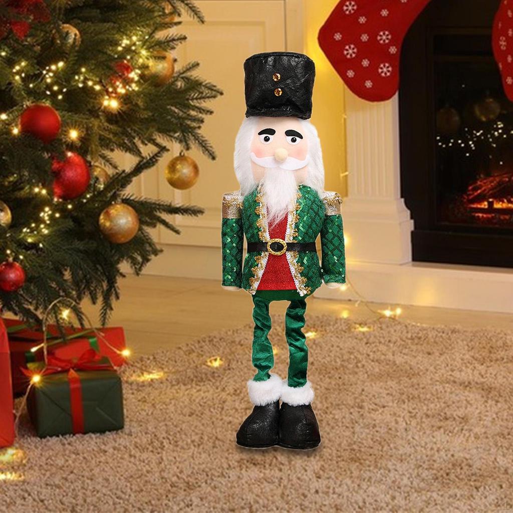 Christmas Nutcracker Decor Telescopic Santa Claus Figure Sculpture for Festival