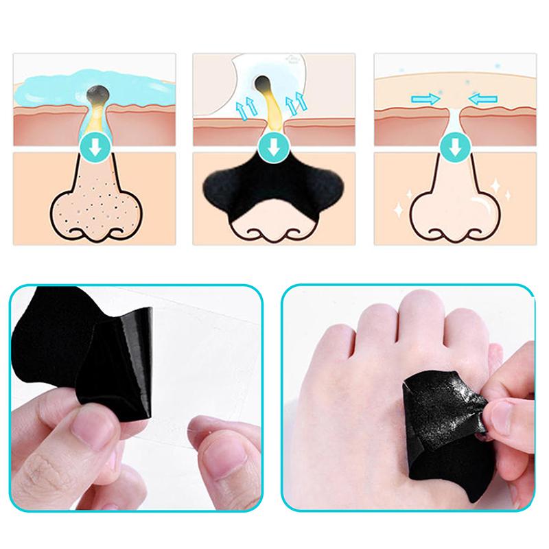 5/15/25/50 ks Bambusové uhlí Odstranění černých teček Nosní pórové proužky Hloubkové čištění Pórů Čištění Akné Péče o nos Maska Náplast Hladká pleť