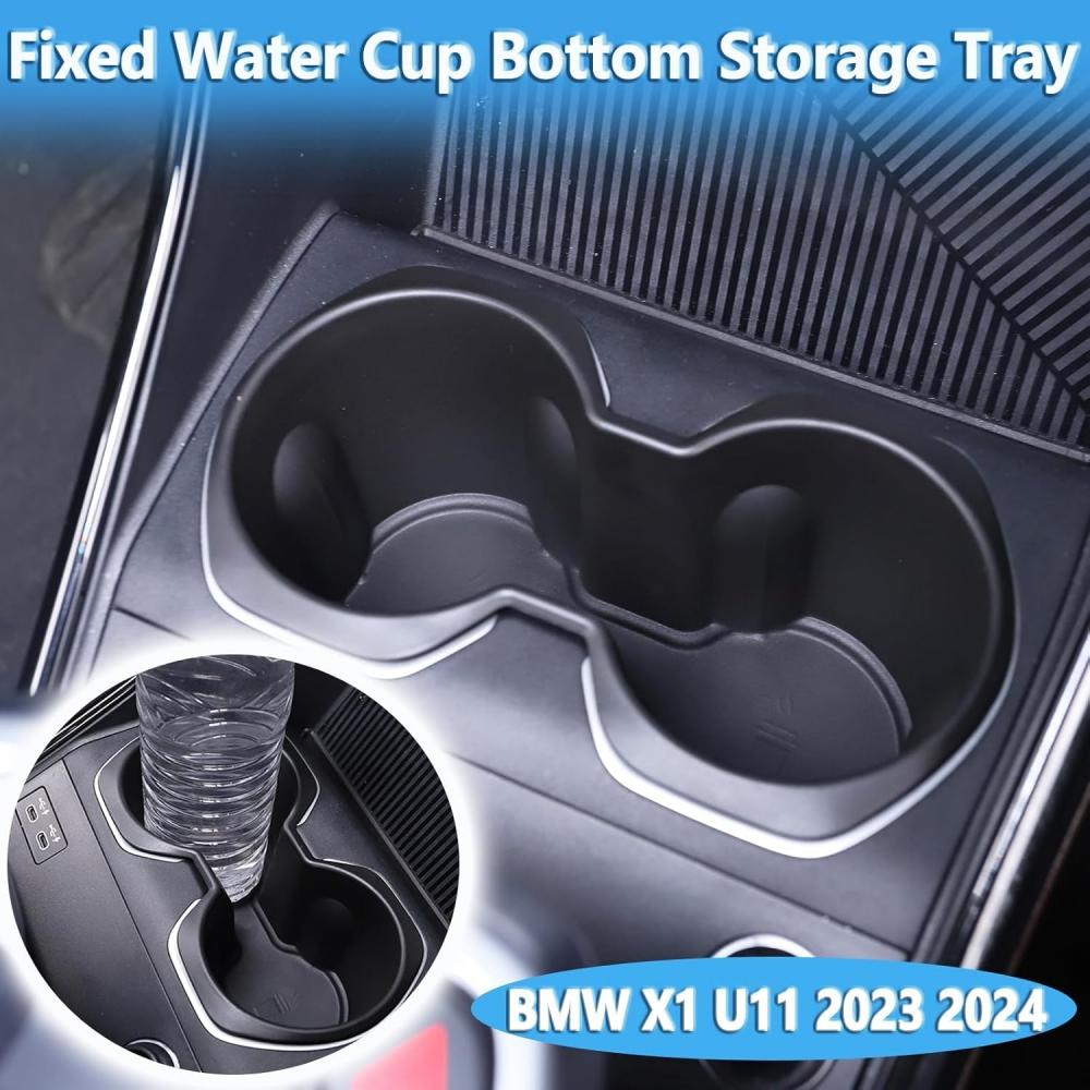 For BMW X1 U11 Center Console Organizer Tray 2025 2025 U11 Lower Console Organizer Tray TPE Under Console Storage Box Cup Holder